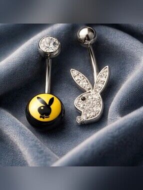 2 Playboy Belly Button Rings
